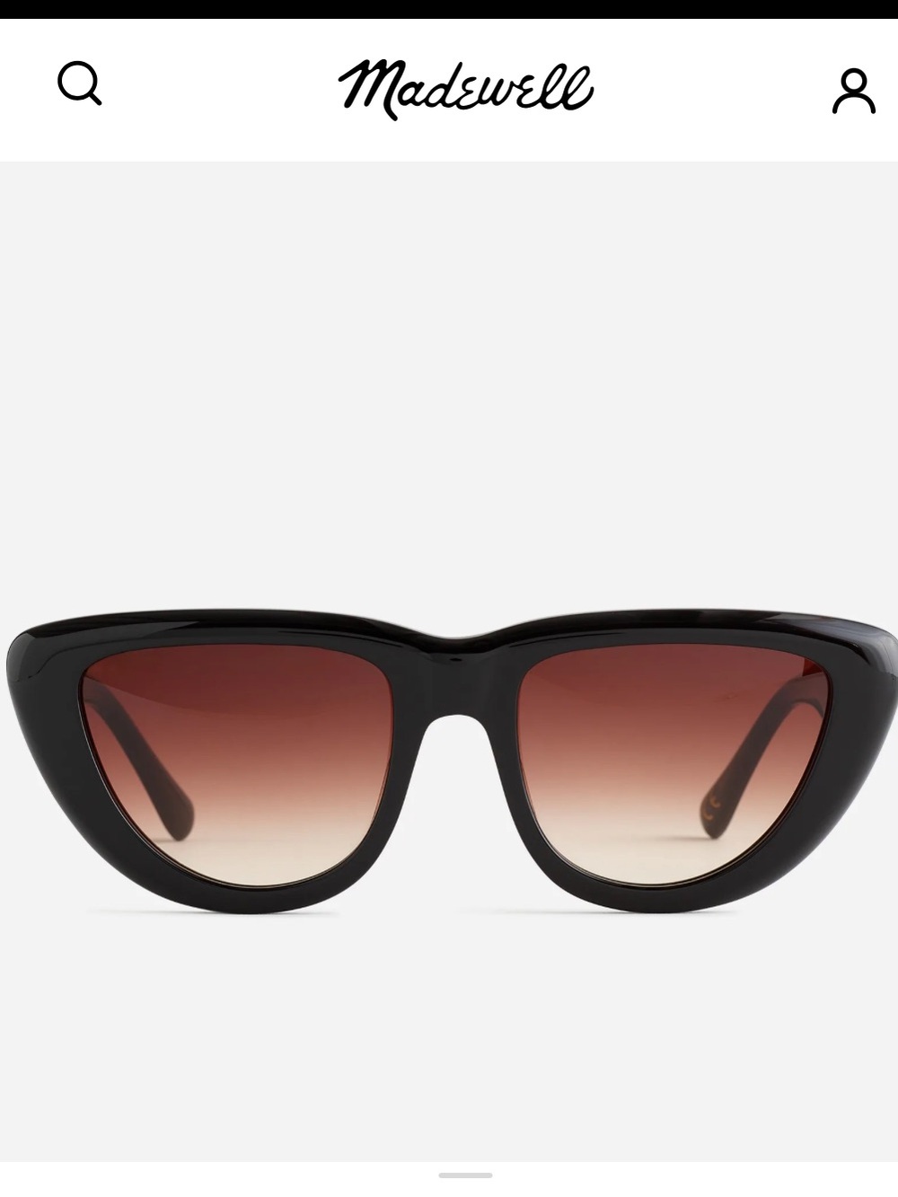 Madewell Black Frame Sunglasses with Brown Gradient Lenses
